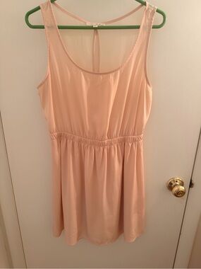 Lush Peach Sleeveless Scoop Neck Dress